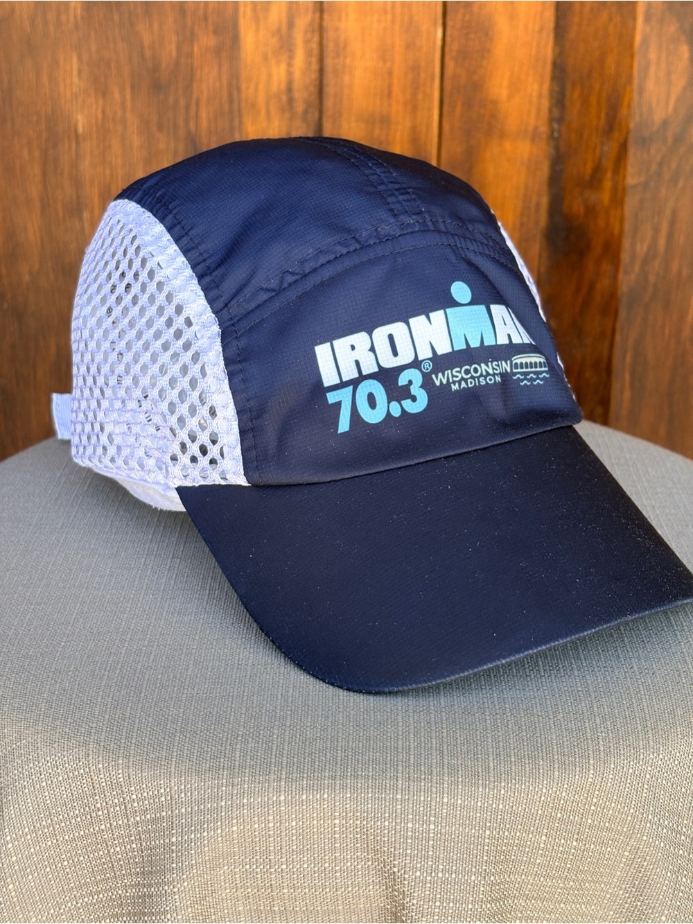 Ironman 70.3 Wisconsin Madison Running Hat Navy Performance Cap NWOT